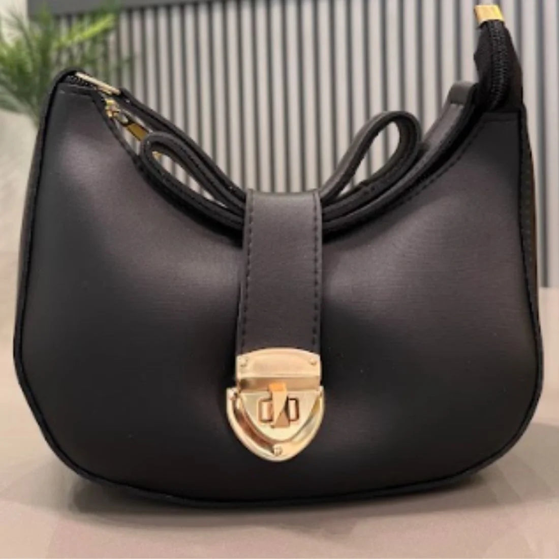 Crescent Leather Luxury Shoulder Bag for Women | Black NB Collection Shop