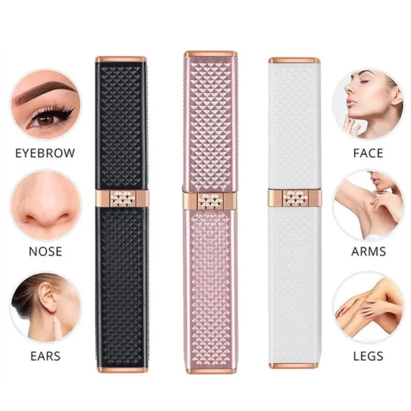 2-in-1 Flawless Facial Hair Remover & Eyebrow Trimmer | USB Rechargeable, Painless & Portable | Black NB Collection Shop