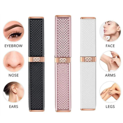 2-in-1 Flawless Facial Hair Remover & Eyebrow Trimmer | USB Rechargeable, Painless & Portable | White NB Collection Shop