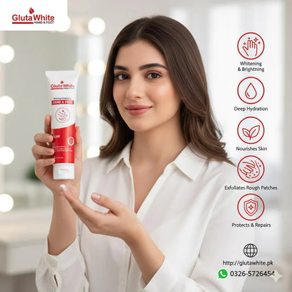 Gluta White Hand & Foot Whitening Cream 100ml | Best Whitening, Moisturizing & Brightening NB Collection Shop